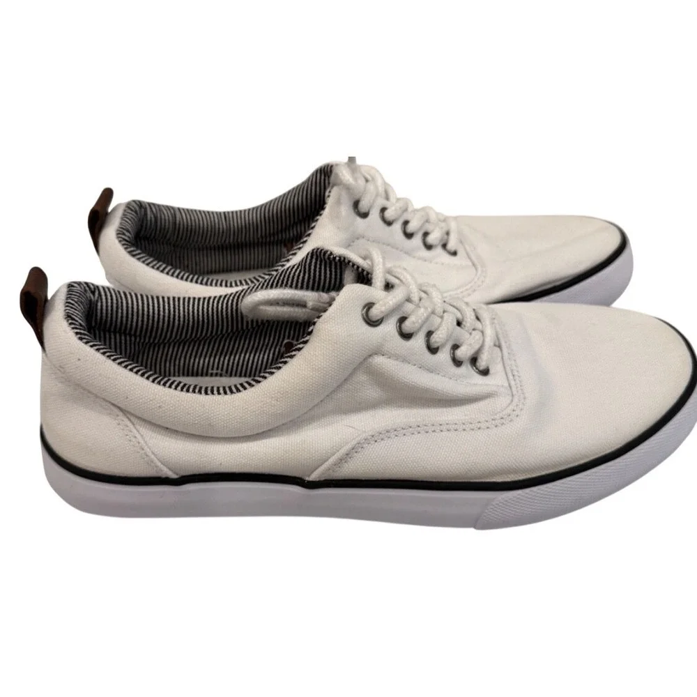 Goodfellow & Co Mens Brady White Canvas Lace Up Low Top‎ Sneaker Shoe Size 8